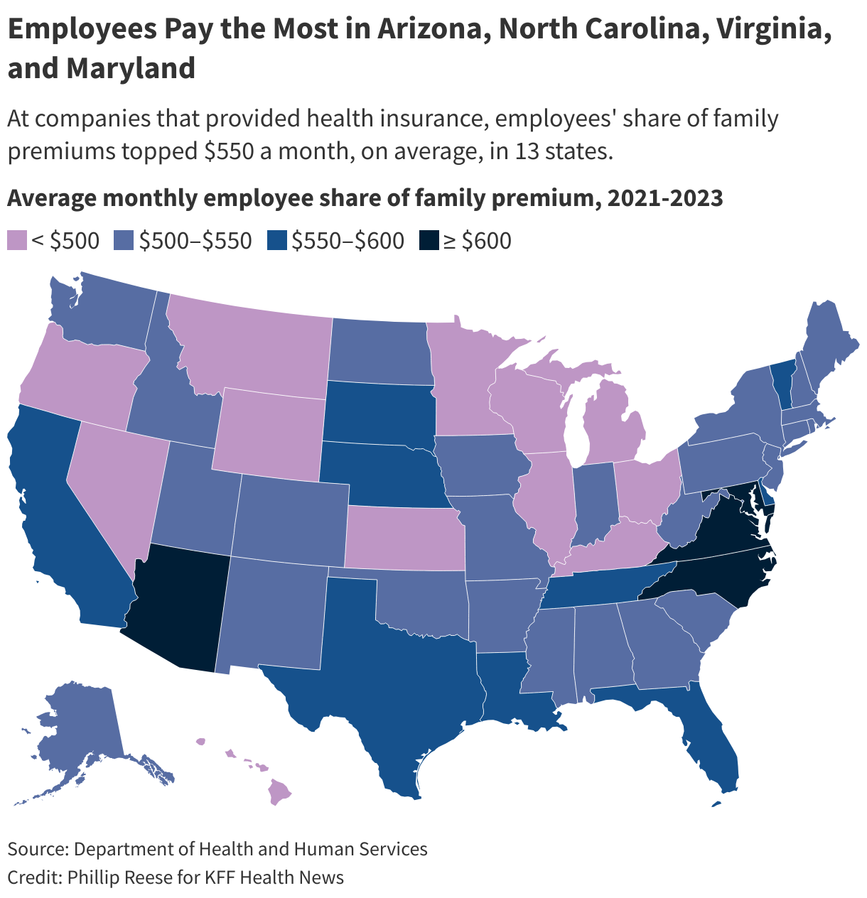 full-20 Employees Pay the Most in Arizona, North Carolina, Virginia, and Maryland