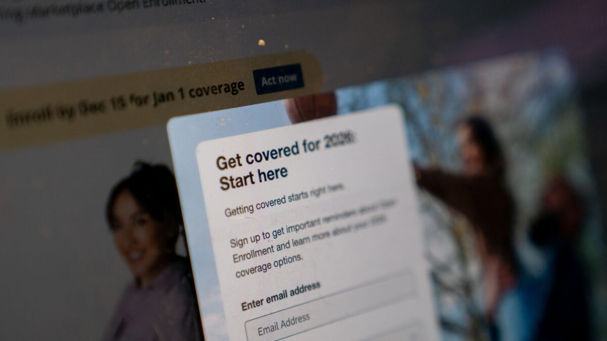 The healthcare.gov website on a laptop.