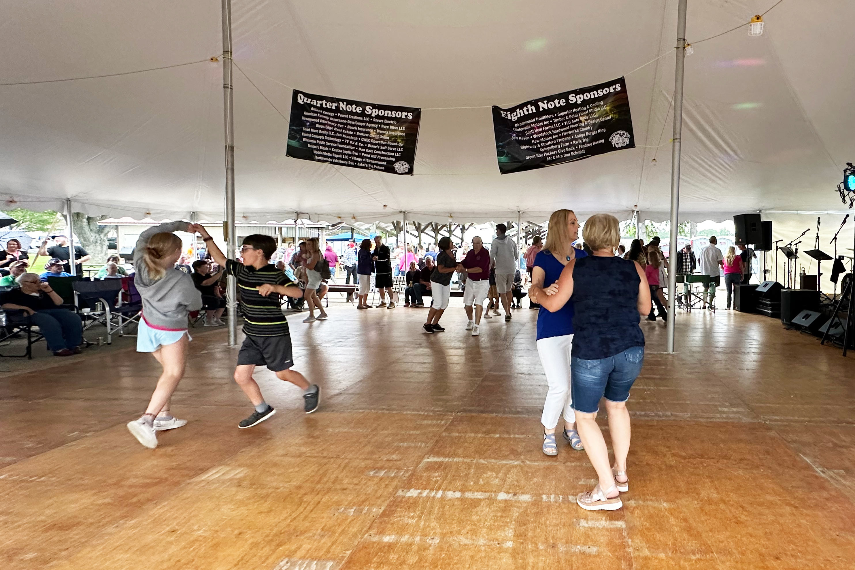A photo of people dancing,